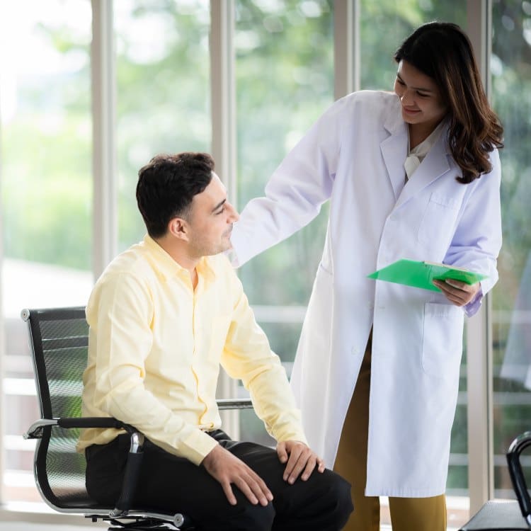 doctor and patient discussing a treatment plan