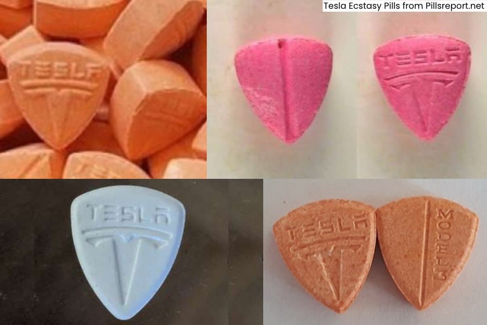 Ecstasy branded with Tesla Logo - Tesla Pills (MDMA)