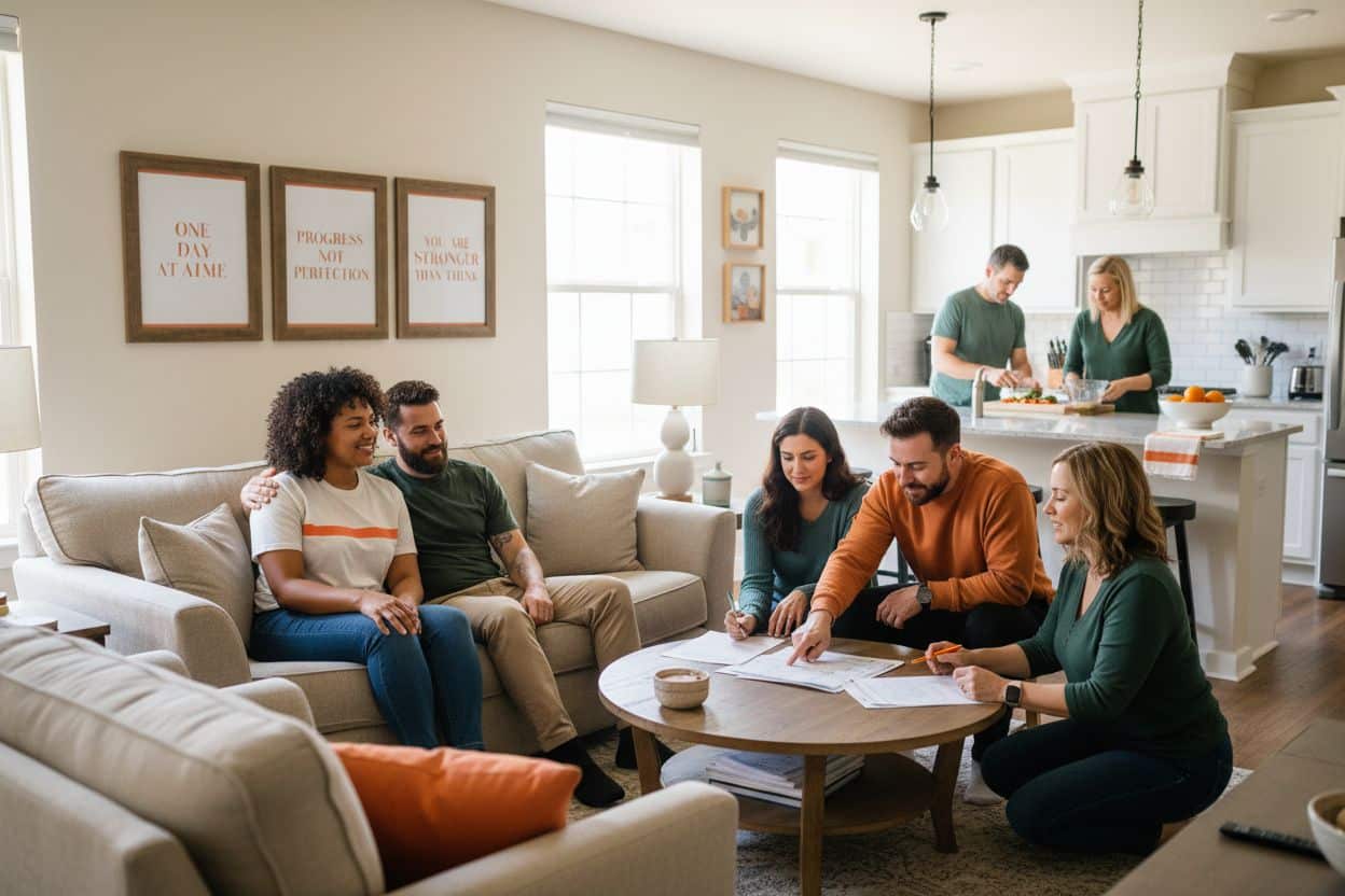 sober living house support