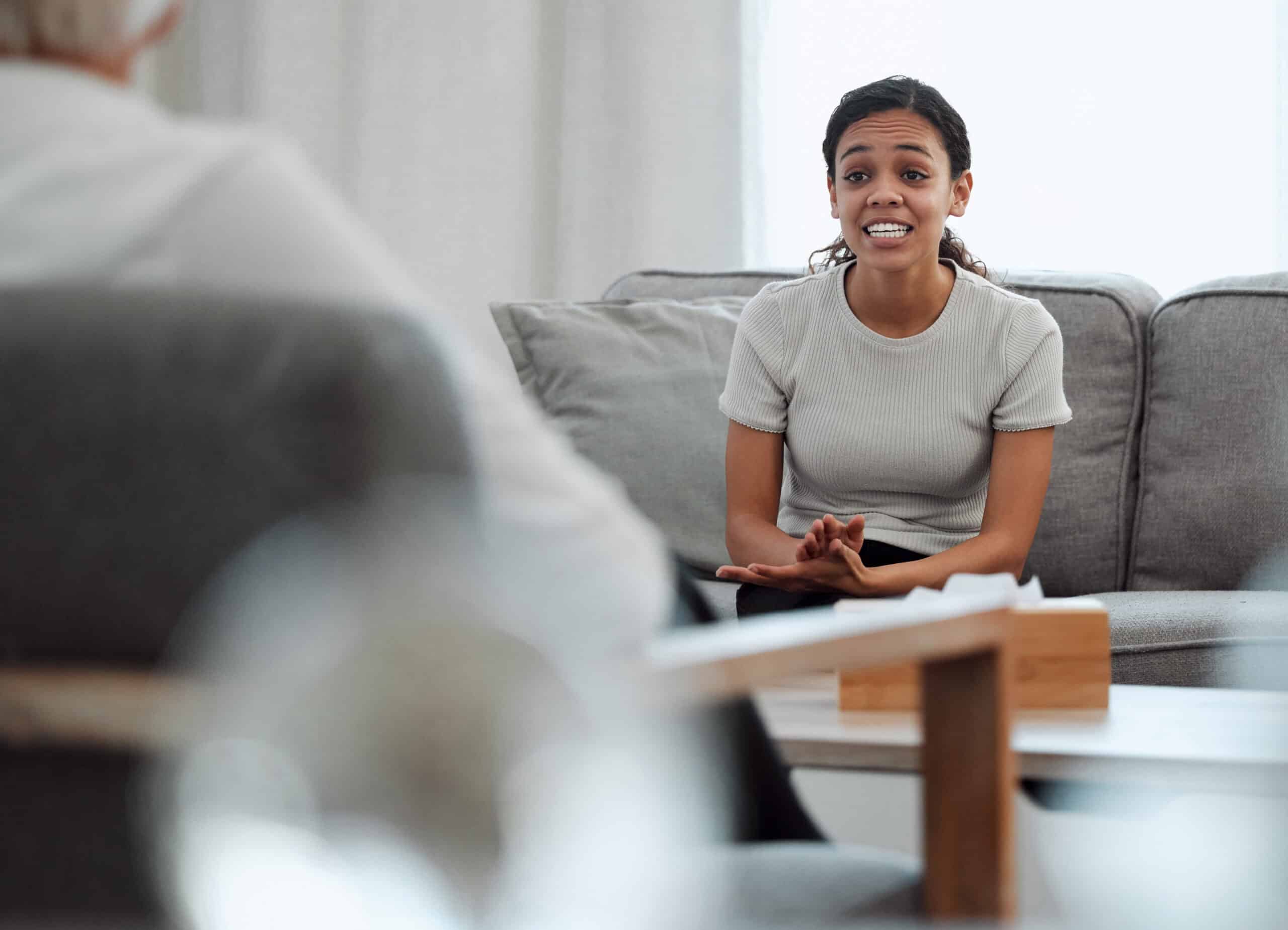 Individual therapy session for cooccurring mental health and addiction care